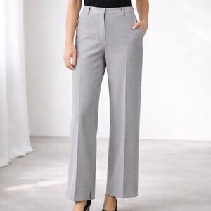 Argent Gray High-Rise Wool Trousers Size 14